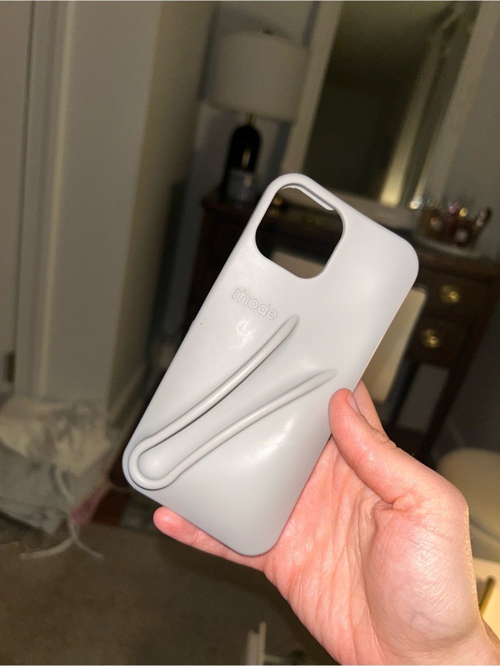 RHODE Light Gray Silicone iPhone Case with Built-In Grip Strip